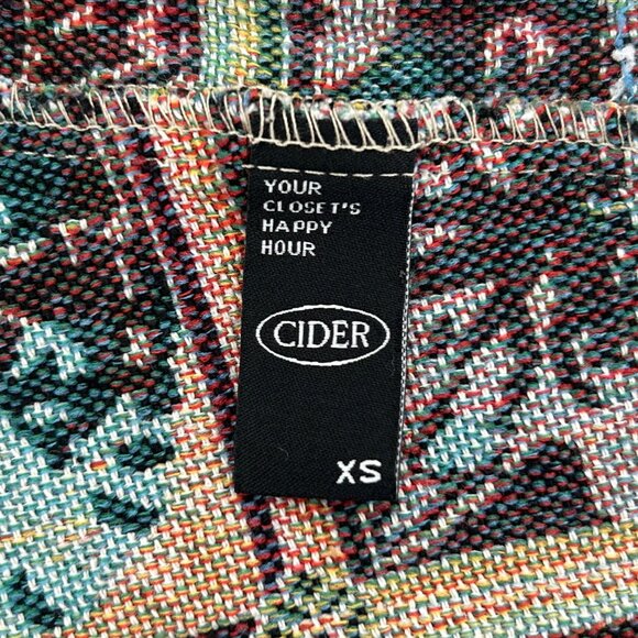 Cider Vintage-Inspired Cat Tapestry Corset Crop Top (XS) - Picture 10 of 11